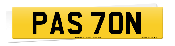 Registration number PAS 70N